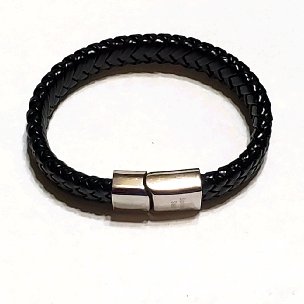 Bracelet Black Leather Jewelry - Picture 4 of 8
